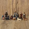 Freeshiping Christmas Indoor Manger Scene Christmas Nativity Desktop Decor Hand Painted Sculpted Collectable Table Ornament Sets