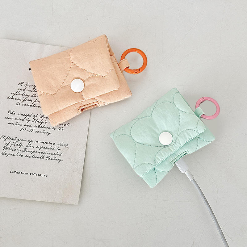 Pendant Balletcore Heart Earphone Bag Soft Korean Style Headphone Storage Bag Candy Color Bluetooth Headset Earphone Case Gifts