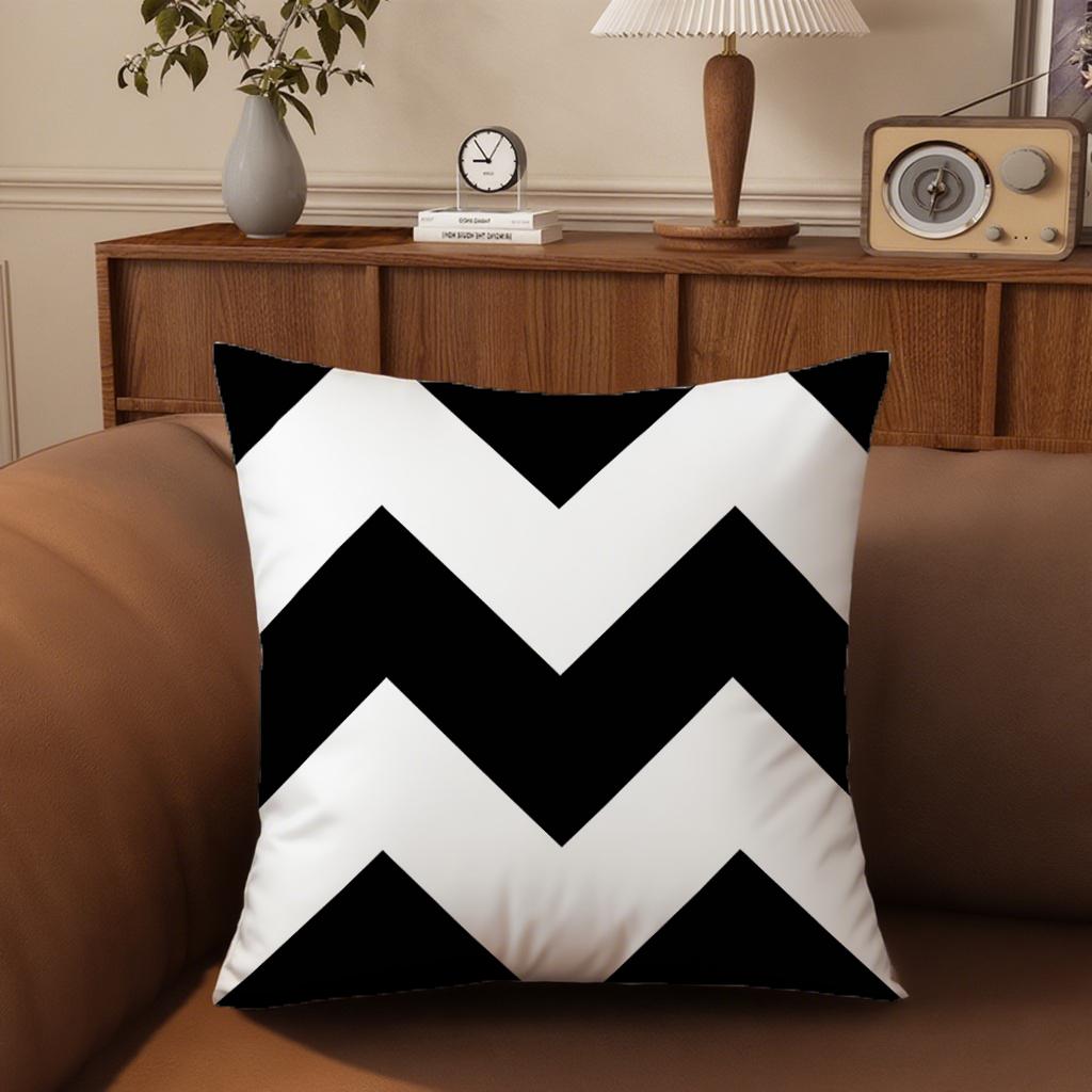 4Pc Black And White Geometric Pattern Pillow Coversuitable For Sofa Car Bedroom Decorative Cushion Cover Pillow Cover