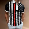 Men'S Polo Shirt Men'S Casual Short Sleeve Lapel T-Shirt 3D Printed Short Sleeve Zipper Polo