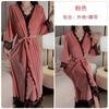 Women's Plus Size Velvet Slit Cami Sleep Dress with Robe for Fall Winter