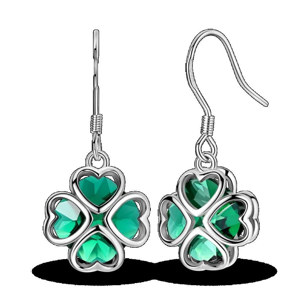 925 Silver Four Leaf Clover Pendant Green Lucky Charm Beads DIY Jewelry for Women Bracelet Making Diy