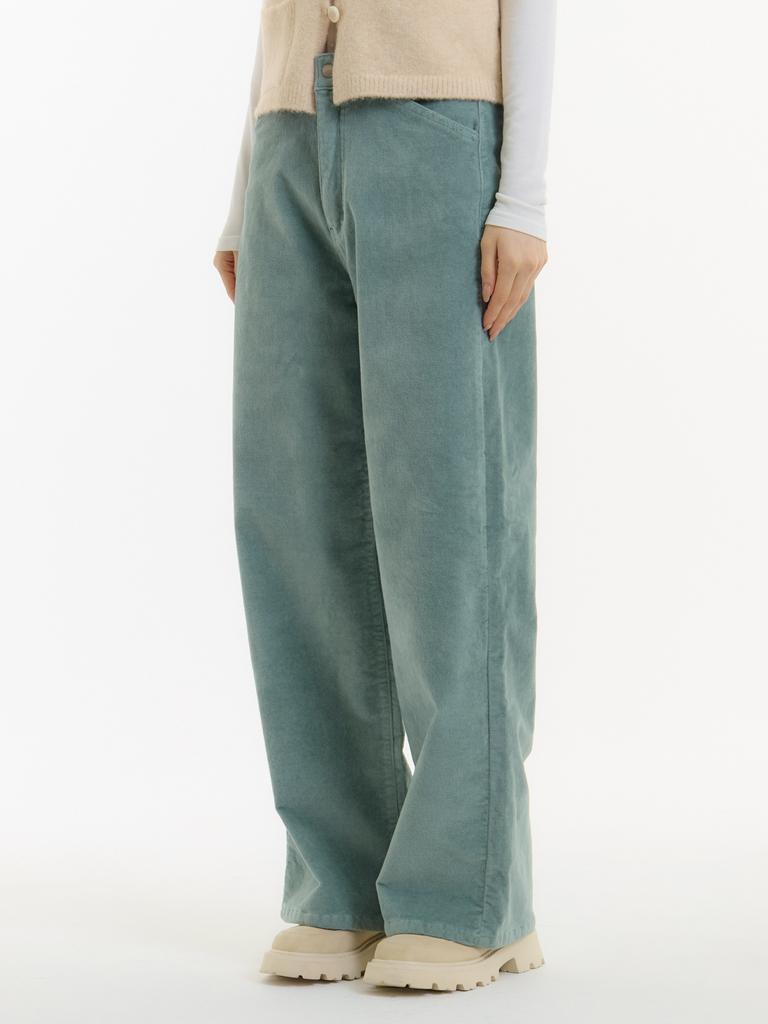 UNKNOWN PLANET Velvet Wide Pants Mint