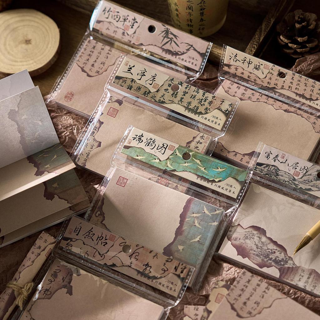 80 pcs Chinese style material paper Vintage brown Decorative Hand Account Diary Scrapbooking Background paper