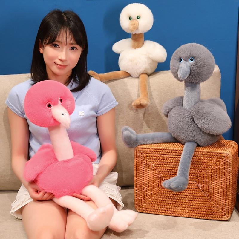 455570Cm Kawaii Furry Ostrich Plush Toy Soft Stuffed Animal Ostrich Toy Birthday Holiday Gift