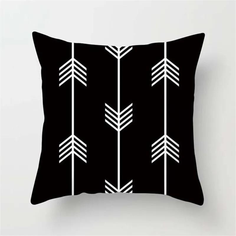 Alphabet Arrow Black and White Decorative Pillowcase Car Ornaments Office Living Room Sofa Home Pillowcase