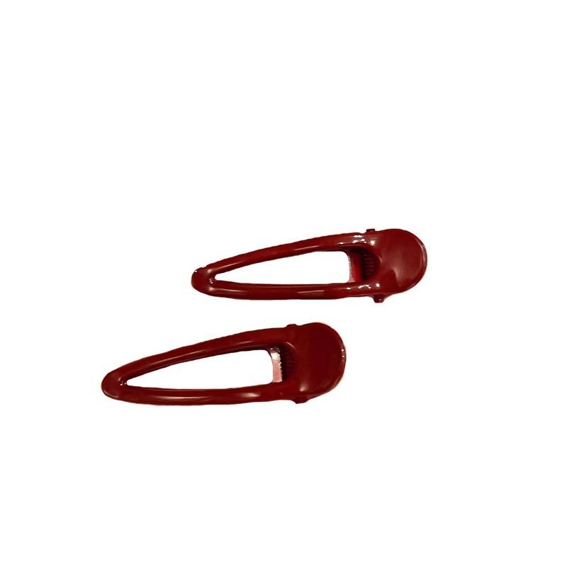 Vintage Red Duckbill Clip New French Hairpin Retro Side Part Hair Clip with Non-Slip Teeth Elegant Forehead Bangs Barrettes