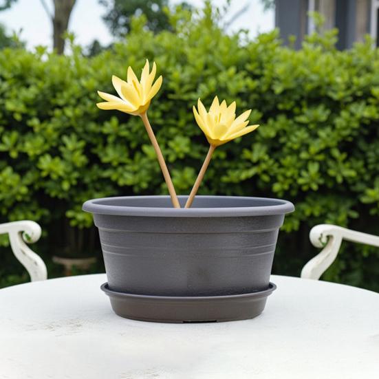 Fioriera Retro Loto Diametro Grande Fioriera Bassa Fioriera Idroponica in Plastica per la Coltivazione di Semi di Loto Piante Acquatiche Uso Giardino Balcone