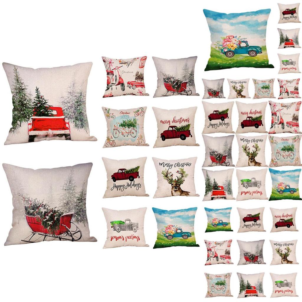 Luxurious Linen Christmas Pillow Case For Sofa And Car Beautiful Festive Design