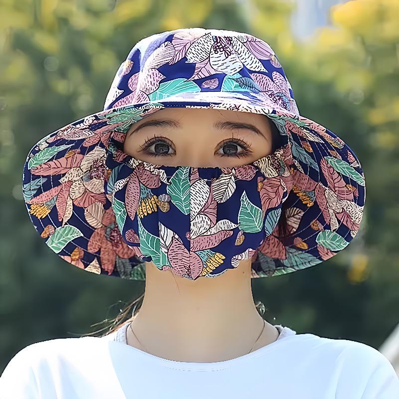 Neuer Sommer-Sonnenschutzhut mit integrierter Gesichtsbedeckung für den Außenbereich und die Feldarbeit