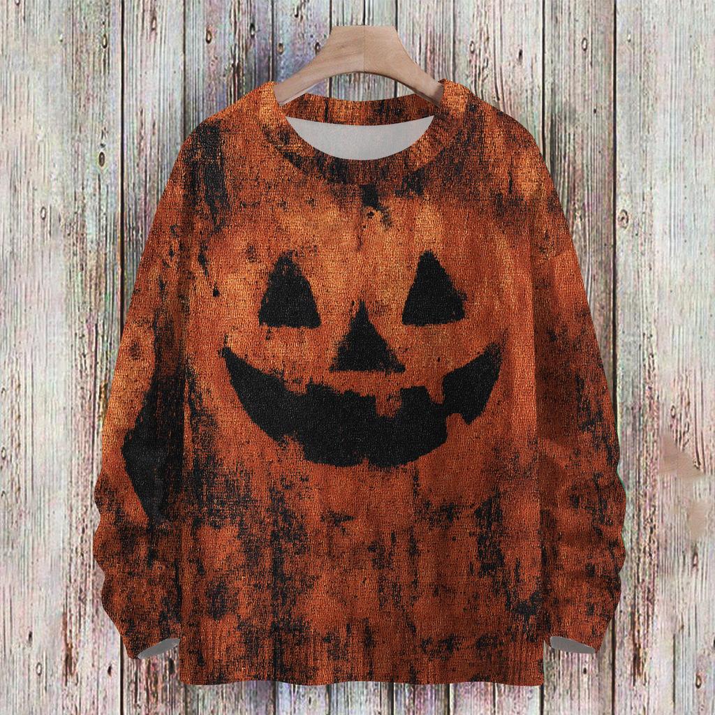 Ladies' Fashionable Casual Long Sleeved Christmas Printed Round Neck Knitted Yarn