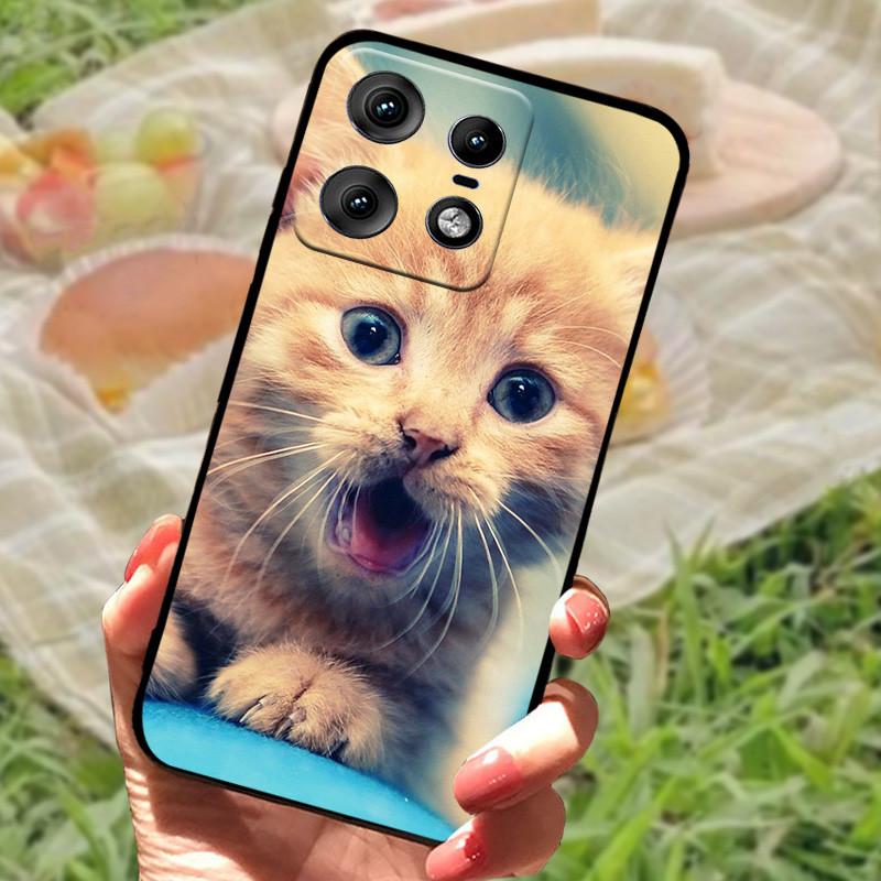For Motorola Edge 50 Pro Case Fashion Marble Silicon Black Soft Bumper for Moto Edge 50 Pro Phone Cases Cartoon TPU Shells