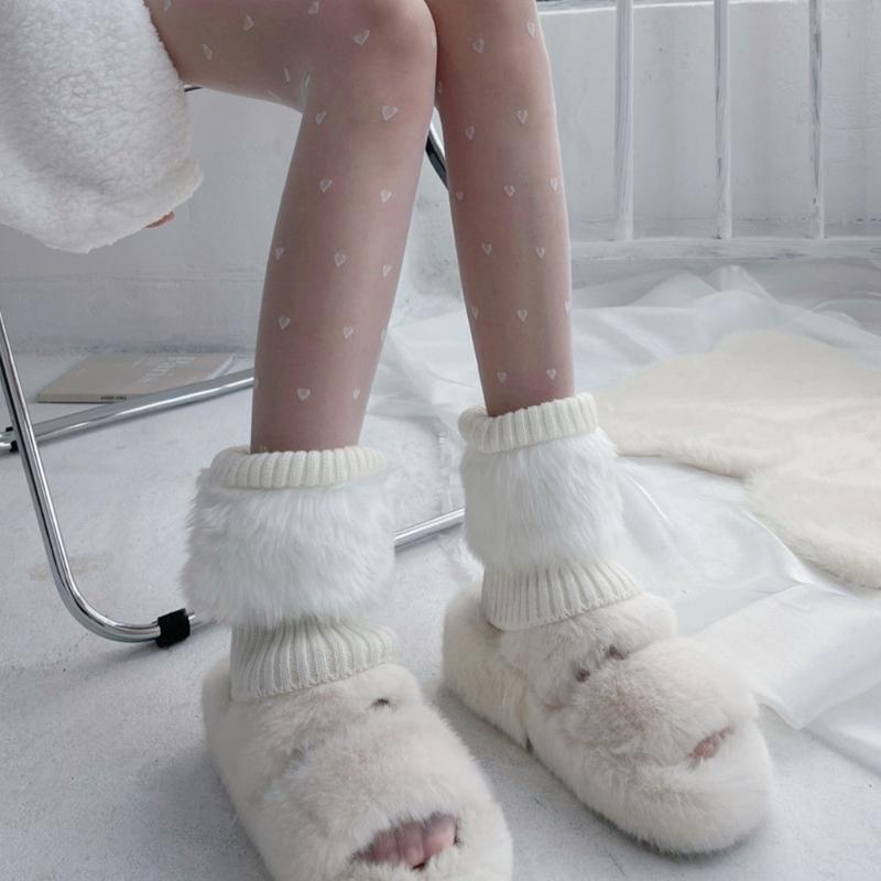 Women's Knitted Winter Warm Leg Warmers Long Socks Boot Cuffs Topper Legging Pads Knee Brace Pads Calf Warmers Sleeves