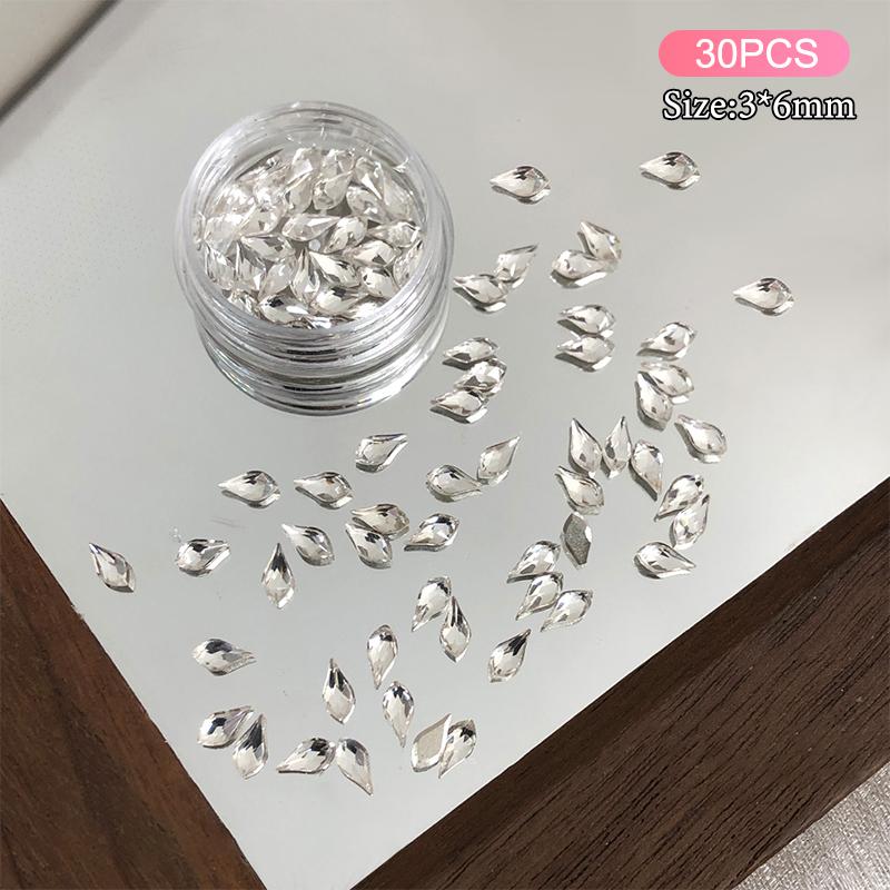 

30 Pcs/Box Irregular-Shaped Drill Nail Art 3D Nail Stones Gems Pearl Diy Manicure Decorations Accessories белый