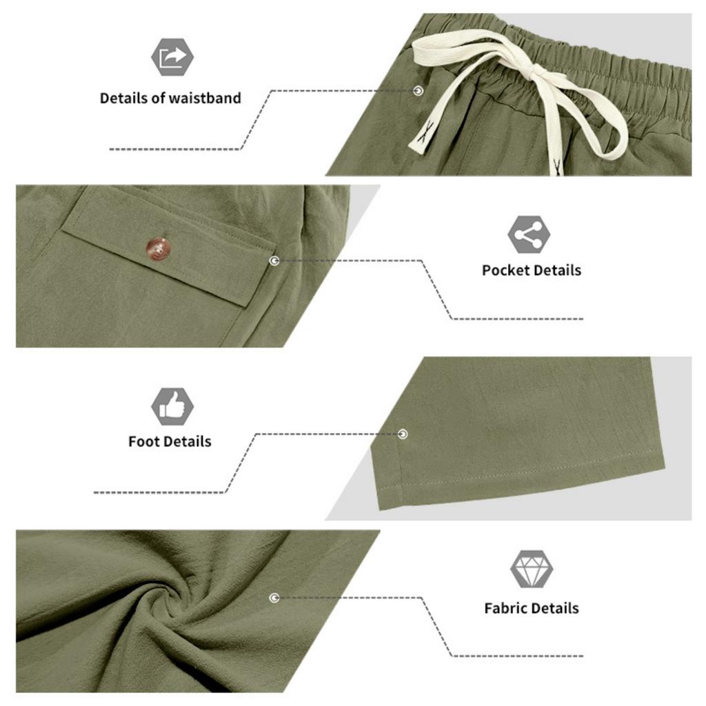 Men's Casual Striped Drawstring Pants, Breathable Lightweight for Summer Everyday Wear