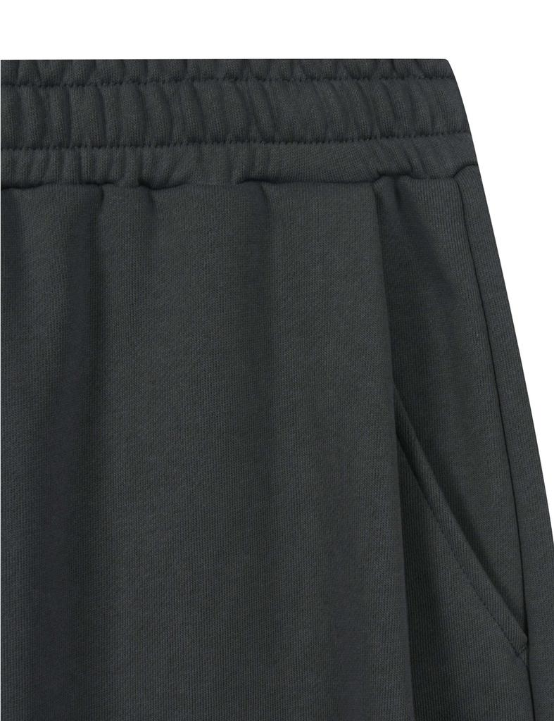 Enbiei Single-Pleat Wide Bermuda Sweatpants Dark Gray