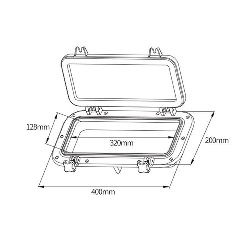 Boat Yacht For Marine Rectangle Portlight Tempered Glass Opening Window Accessory