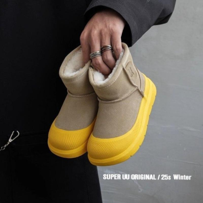 Winter Jungen Fellgefütterte Schneestiefel Kleine Mädchen Fleecegefütterte Verdickte Warme Kurze Stiefel Kinder Wasserdichte und Rutschfeste Baumwollschuhe