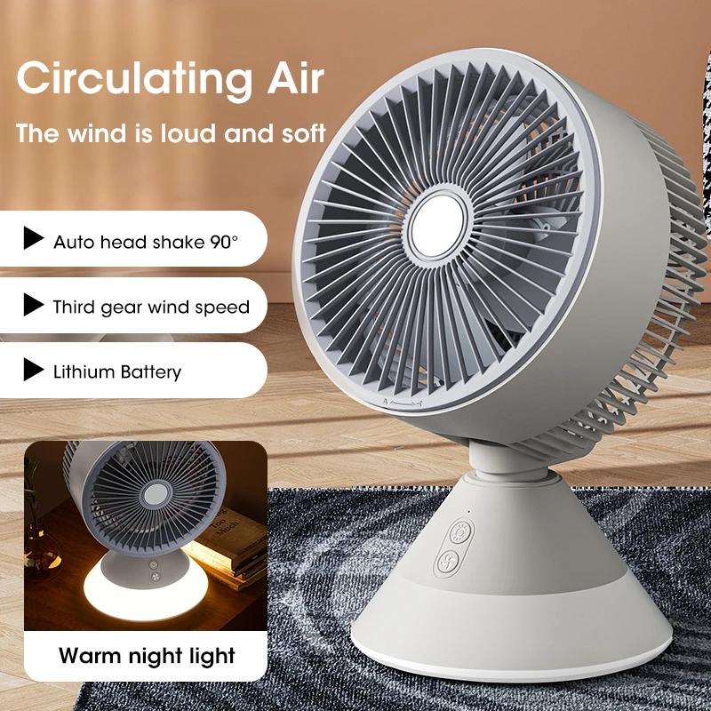 Air Conditioner Fan Portable Desktop Camp Fans Mini mobile Silent Cooling Appliances Rechargeable Household Fan With Night Light