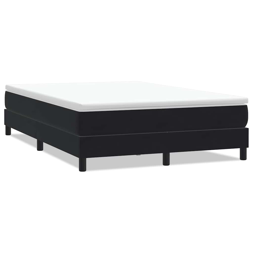 Łóżko Box Spring Bez Materaca Czarne 140X220 Cm Aksamit