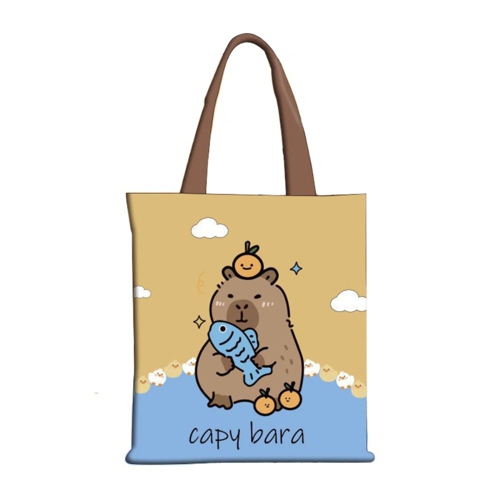 Tote Bag Cute Capybara Bags Canvas Large Capacity Capibara Handbag  Unisex
