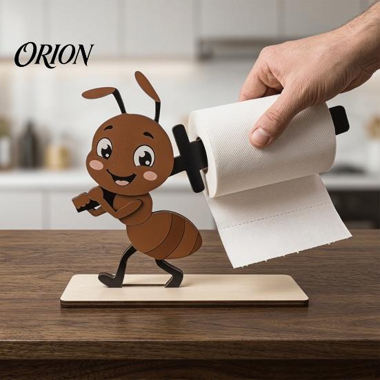 Decorazione Casa Decorativa Regalo Animali Divertenti Portarotolo di Carta Igienica in Legno, Decorazione Bagno Animale 3D, Carino Cartone Animato Stile Rustico Porta Rotolo Autoportante