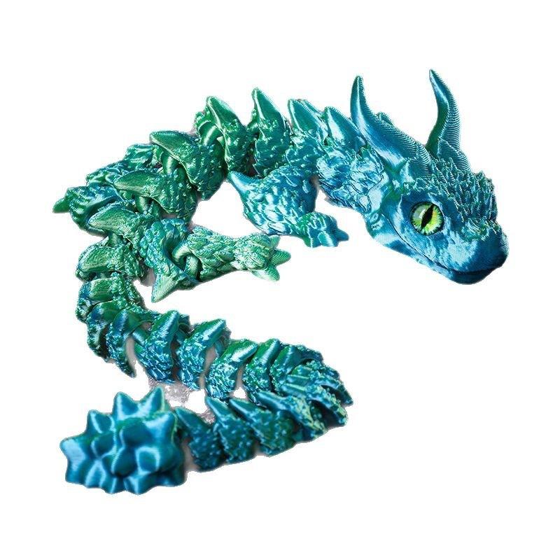3D Printed Magic Dragon Movable Joint Fidget Toy Rotatable Articulated Office Desktop Ornament Adults Kid Toy Crafts Gift 22CM