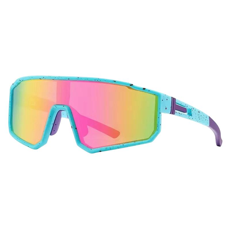 Outdoor Large Frame Sunglasses Integrated Cycling Glasses Sports Glasses Driving Outdoor Windproof Sunglasses Hiking Glasses One Size циан