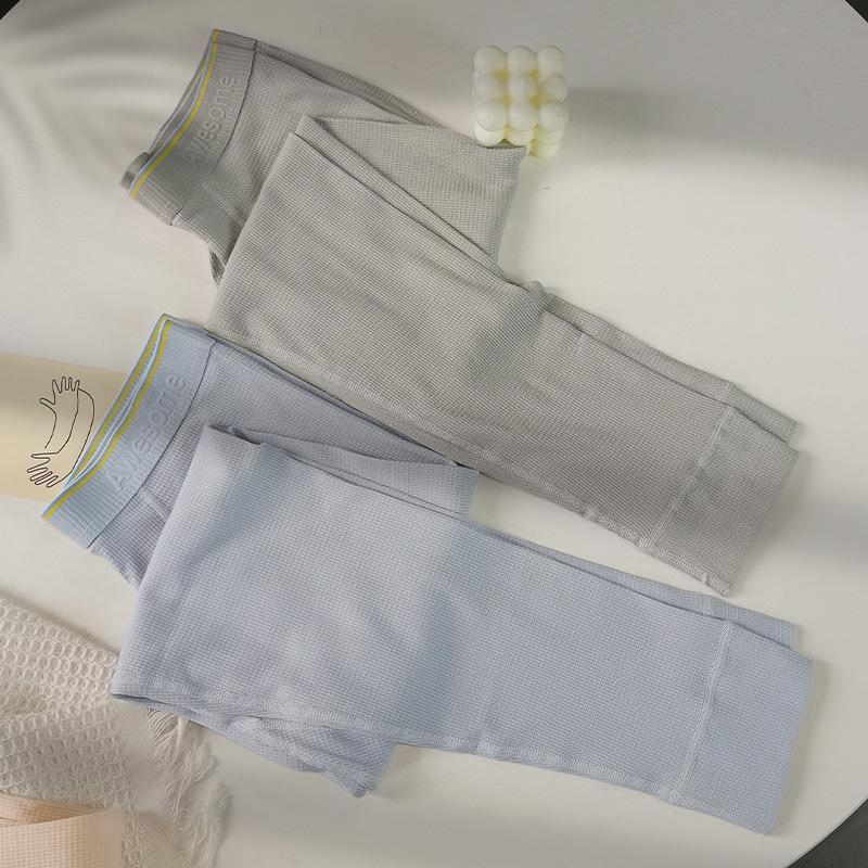 Men's Slim Waffle Leggings: Autumn/Winter Nine-Point Pajama Pants
