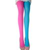 Two Tone Candy Colored Contrast Tights Stockings Open Crotch Designs Asymmetrical Multicolor Pantyhose Hosiery for Women