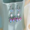 Silver Needle Gradient Butterfly Rhinestone & Pearl Earrings: Sweet, Cool, Versatile Studs for Women with Unique Style.