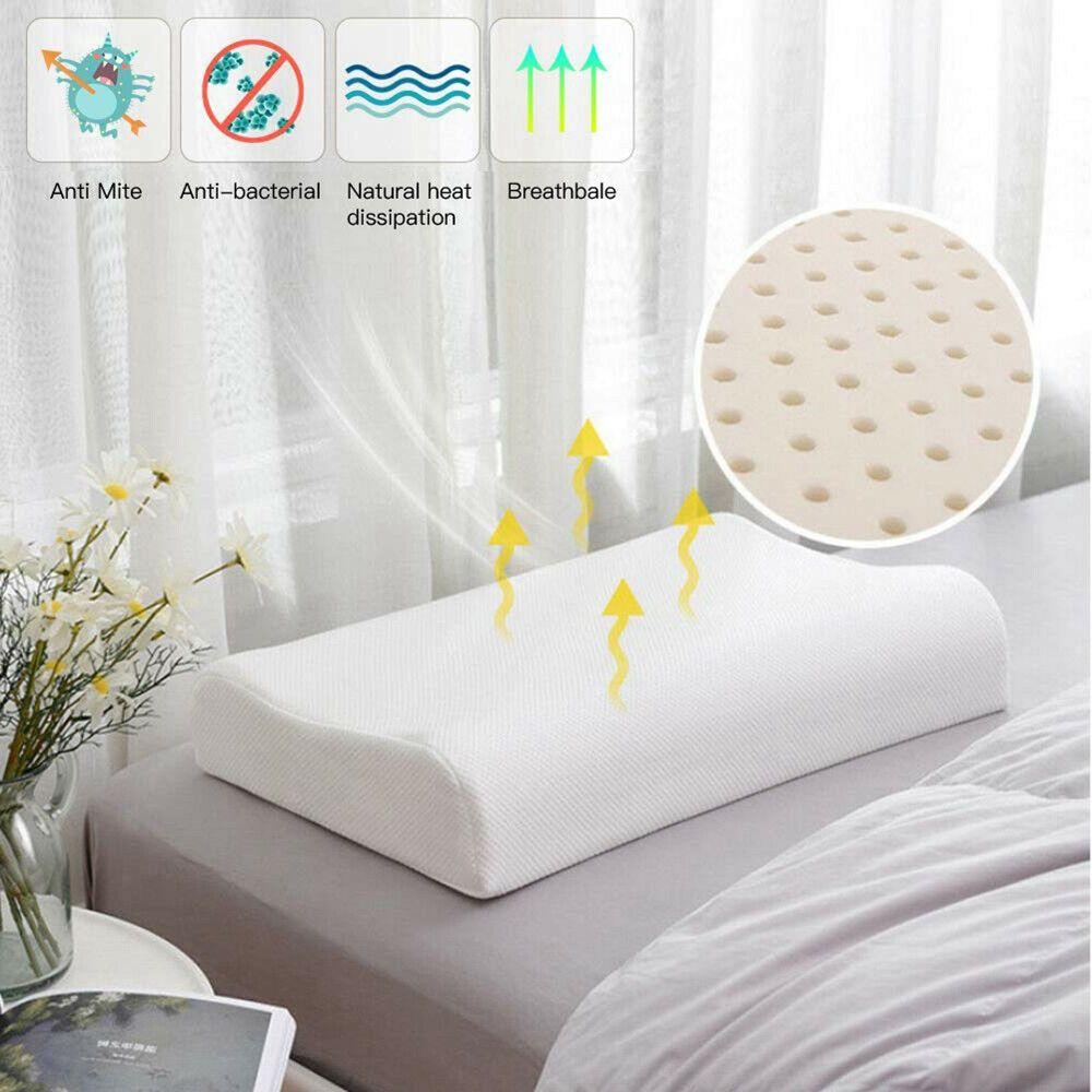 

Ортопедическая подушка для сна из латекса с медленным отскоком для шеи, латексные подушки для домашнего текстиля 44 x 27cm