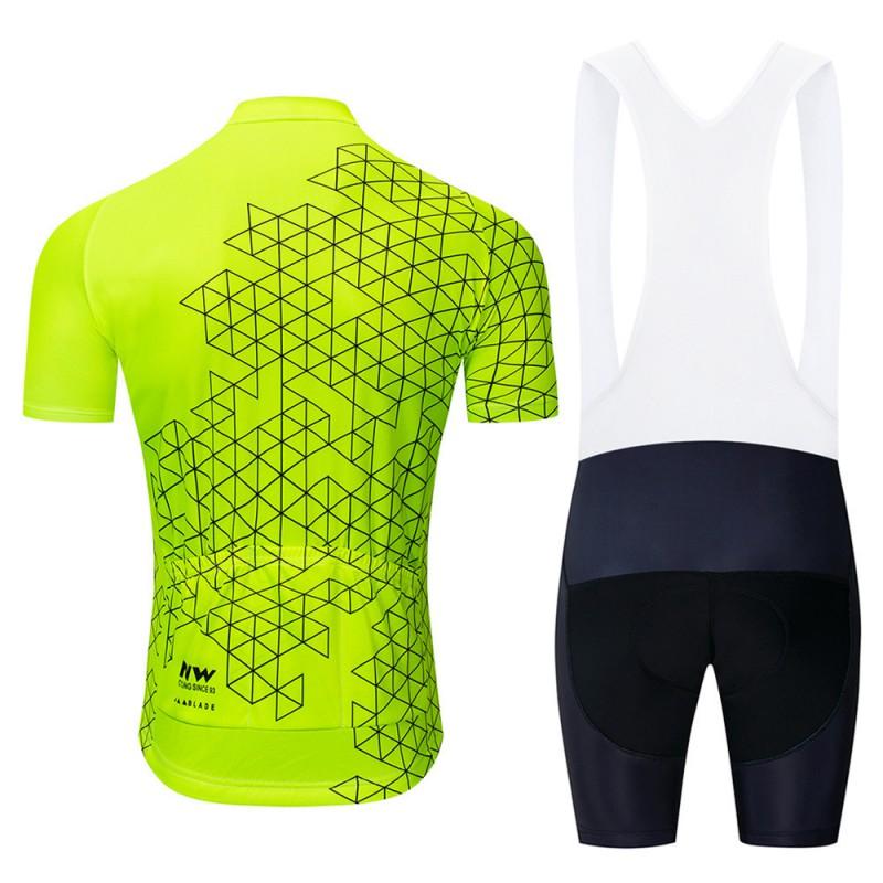 Unisex Cycling Jersey Set Short Sleeve Bib Shorts Breathable Moisture Wicking Bike Wear