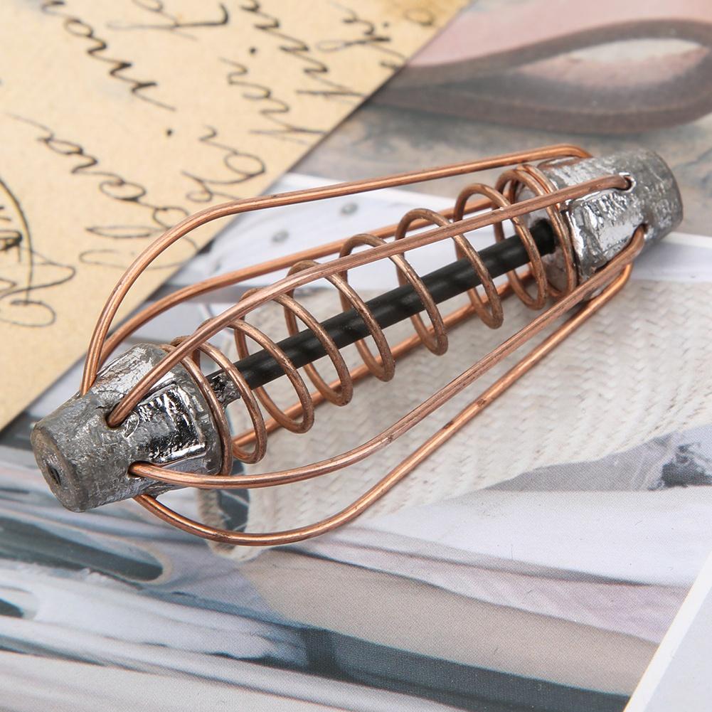 Feeder Metal Lure Fishing Portable Bait Cage Tackle Accessories With Weightcopper Colour 25g6pcs