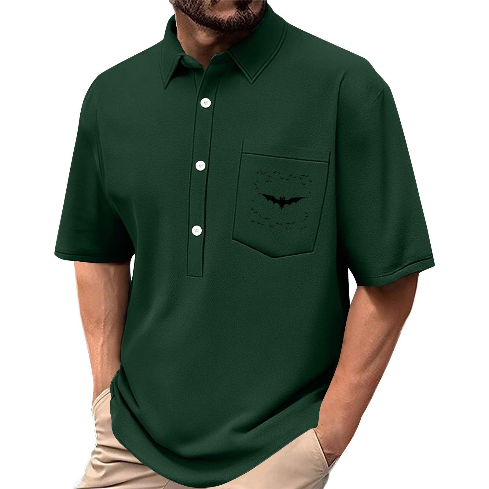 

Мужская летняя однотонная рубашка с принтом, эластичная в четырех направлениях, с лацканами, на пуговицах, с карманом, повседневный спортивный топ с короткими рукавами XXL