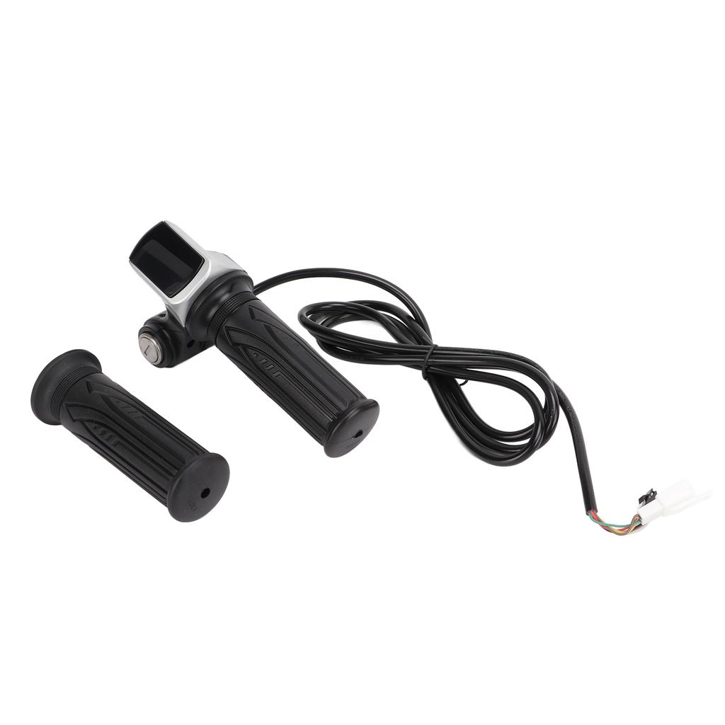 LED Display Electric Bike Throttle Grip Handlebar with Battery Indicator Power Switch Key24V