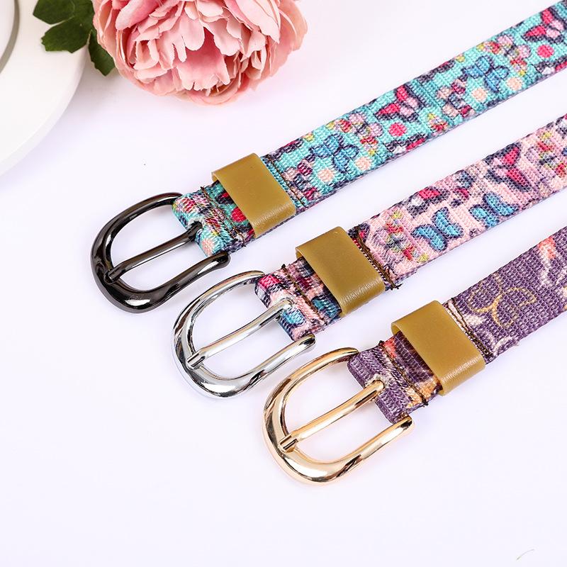 New 2.5cm Women's Casual Colored Pin Buckle Belt Versatile Fashion Canvas Belt Jeans Matching Decoration