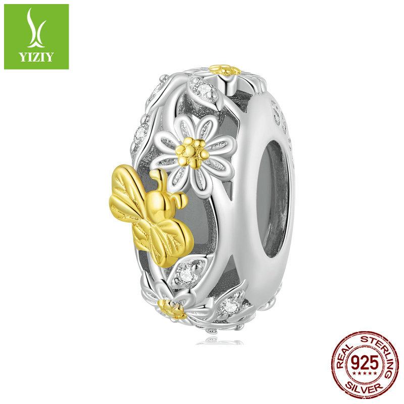 S925 Silver Silicone Positioning Bead Spacer Accessories, Personalized Retro Versatile Diy Bracelet Beads Loose Beads