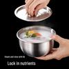 304 Stainless Steel Steaming Bowl with Lid