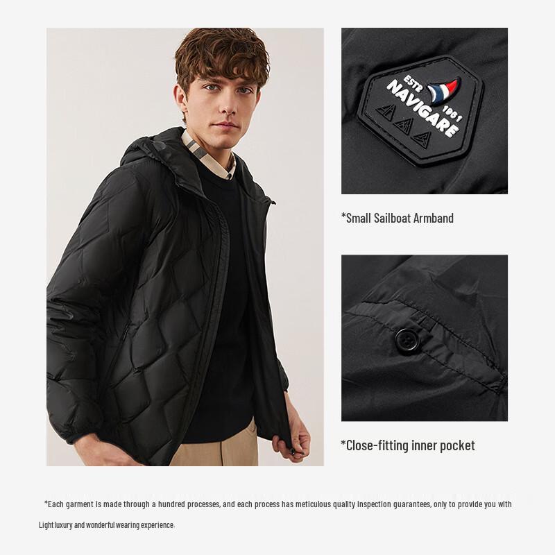 Navigare Men's Hooded 3-Proof Down Jacket