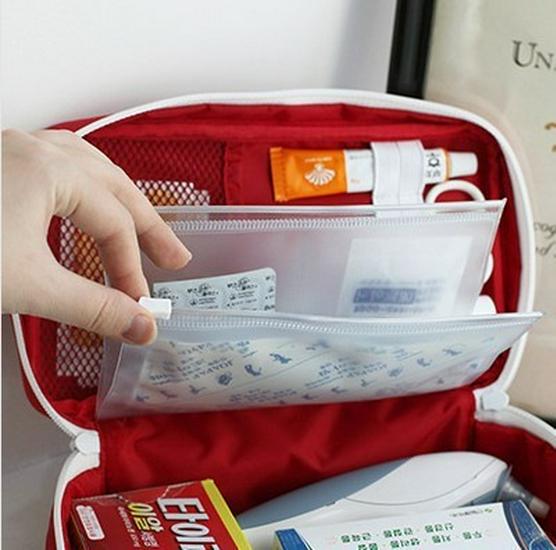 Korean Travel First Aid & Medicine Organizer - Large Portable Epidemic Prevention Bag