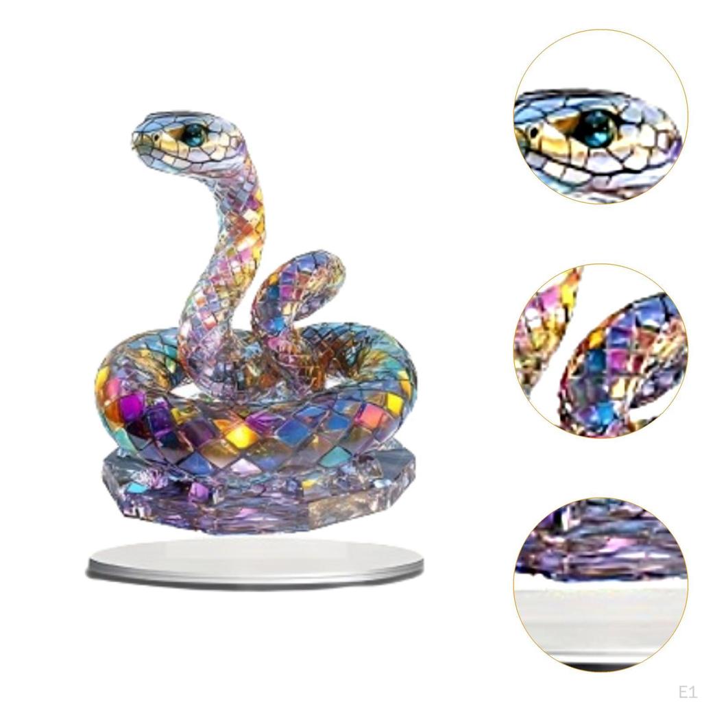 Acrylic 2D Flat Colourful Snake Table Sign Spring Festival Desktop Decoration Desk Collection
