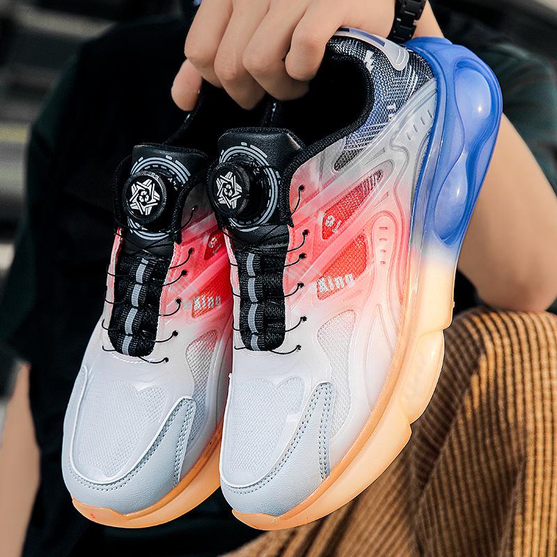 Sneakers Herren Drehende Knöpfe Außenhandel Übergröße Papa-Schuhe Paar Laufschuhe Mecha-Schuhe Herrenschuhe Fabrikdirektverkauf