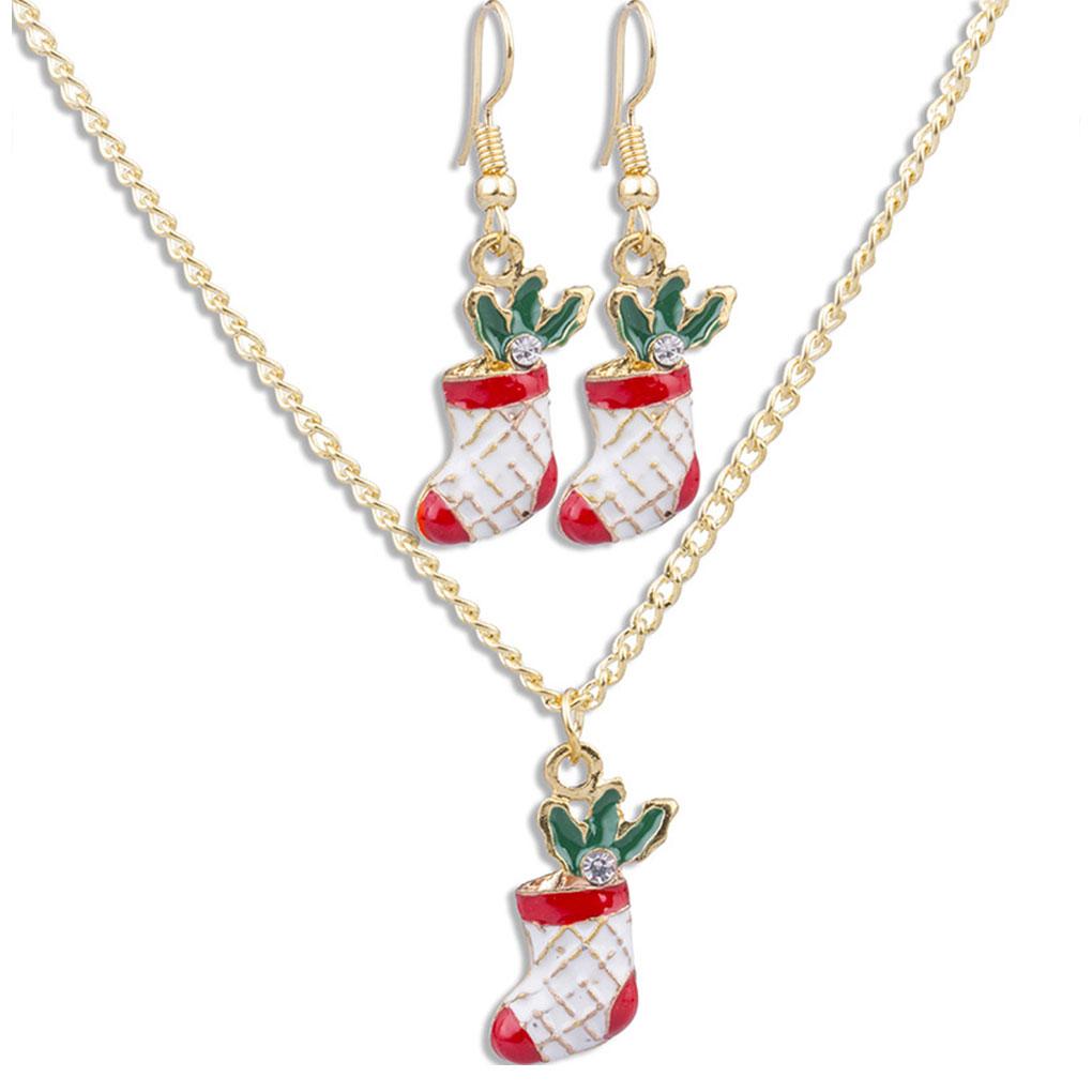 

Женский Девушка Рождественский Набор Ожерелье Серьги Сплав Покрытие Цепочки на шею Подвески Серьги-петли Ювелирные изделия Подарки