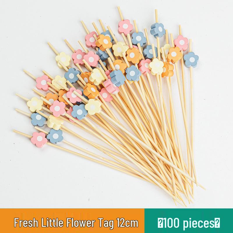 Colorful Bamboo Fruit Forks & Cocktail Skewers - Decorative & Disposable for Baking & Events