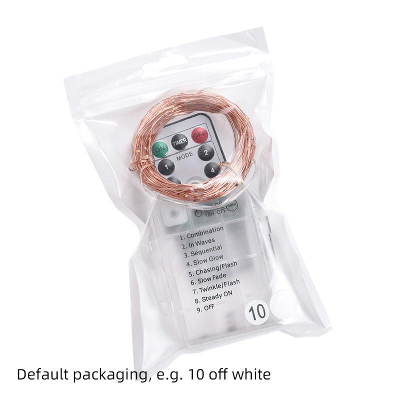 LED-Lichterkette mit Fernbedienung und 8 Funktionen, Kupferdraht, Batteriebetrieben für Camping & Weihnachtsdekorationen.