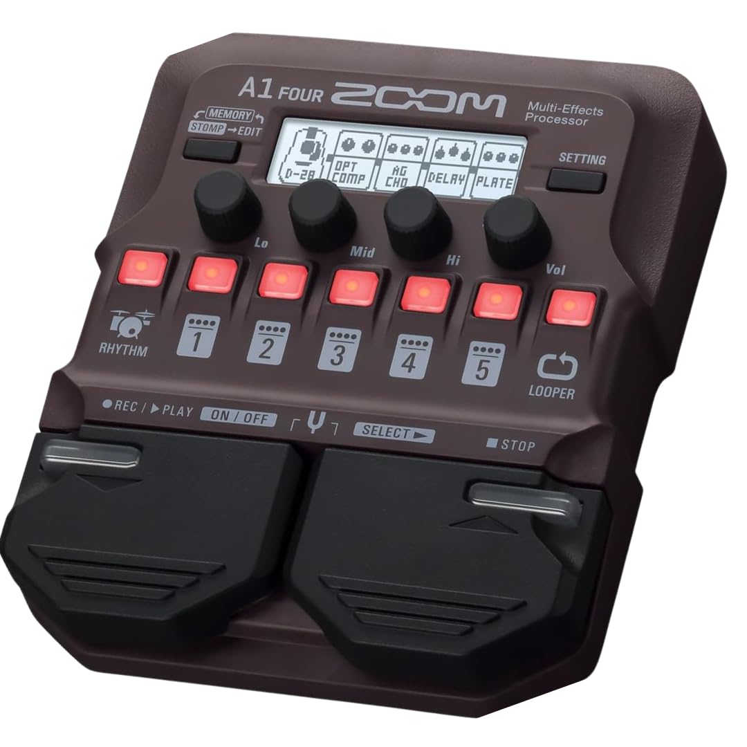 

ZOOM A1 FOUR Acoustic Instrument Pedal Compatible with and Acoustic Microphone Adapter Included Multi-Effects [3-Year Manufacturer s Warranty]