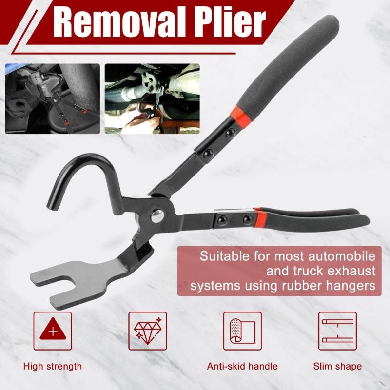 Exhaust Hanger Removal Tool with Ergonomic Handle Car Exhaust Rubber Pad Detaching Plier for Auto Repair Technicians