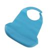 Adult Elderly Bib Waterproof Silicone Clothing Protector Eating Bib with Crumb CatcherBlue