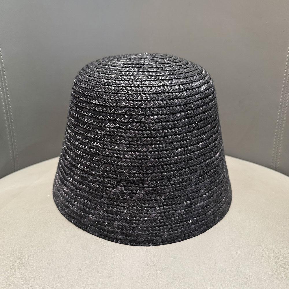 Nowy Klasyczny Designerski Słomkowy Kapelusz Bucket dla Kobiet Pleciony Kapelusz Letni Codzienny Podróżny Ochrona Przeciw Słońcu Kapelusz Słoneczny Luksusowy Prosty Kapelusz Bucket Panama